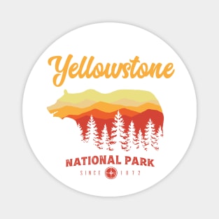 Yellowstone National Park Grizzly Bear Vintage Magnet